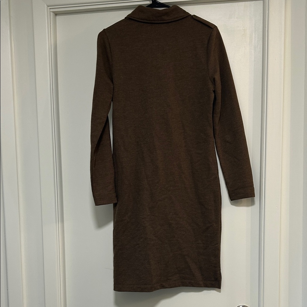 Ralph Lauren Brown Cotton Mix Zip-Accent Dress - Picture 4 of 7